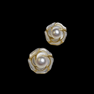 Camelia Pearl Stud Earrings - Whitestone Jewellery