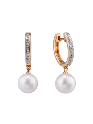 Rose Gold Freshwater Pearl Earrings- Whitestone Jewellery 