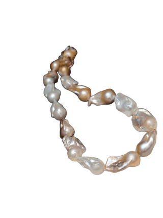 Large irregular long pearl necklace 