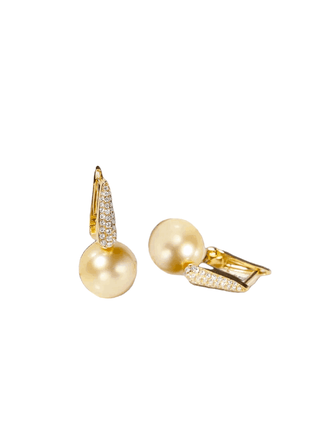 18k Gold South Sea Drop Pearl Earrings- Whitestone Jewellery 