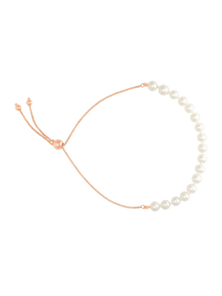 Rose Gold adjustable white pearl bracelet 
