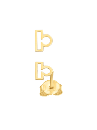 14k Yellow Gold Libra Stud Earrings - Whitestone Jewellery