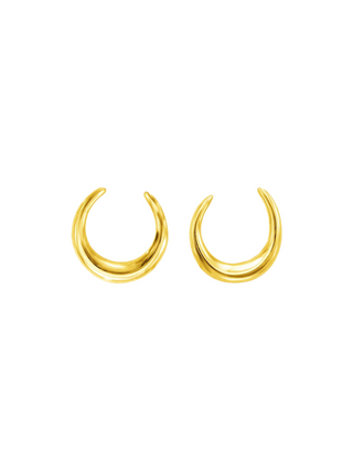14k Yellow Gold Polished Moon earrings - Whitestone Jewellery 