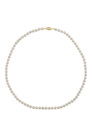 14k Yellow Gold White Freshwater Pearl Necklace