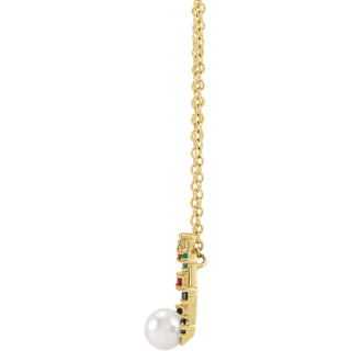 14K Yellow Akoya Cultured Pearl Hold You Forever® Rainbow Baby 18" Necklace