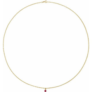 14K Yellow Natural Ruby 16" Necklace