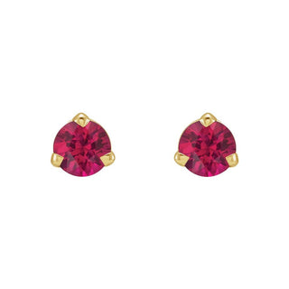 14K Yellow 3mm Natural Blue Sapphire Earrings