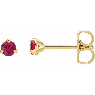 14K Yellow 3mm Natural Blue Sapphire Earrings