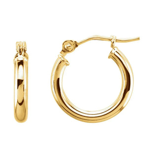 14K Yellow Gold 13mm Hoop Earrings
