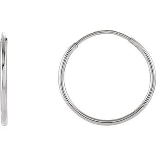 14K Yellow 15mm Endless Hoop Earrings