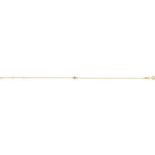 14K Yellow Natural White Sapphire Bezel set Solitaire Bracelet