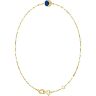 14K Yellow Natural Blue Sapphire Bezel set Solitaire Bracelet