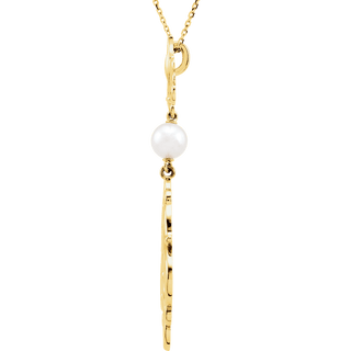 Fleur-de-Lis Pearl Pendant Necklace