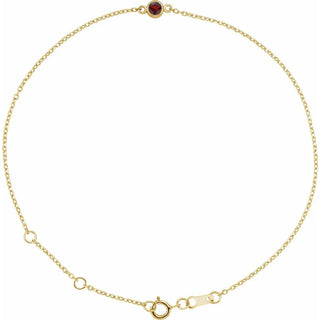 14K Yellow Natural Blue Sapphire Bezel set Solitaire Bracelet