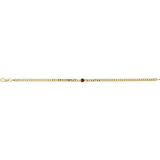 14K Yellow Natural Mozambique Garnet Link Bracelet