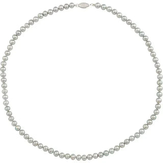 14K White Cultured Grey Freshwater Pearl 16" Necklace