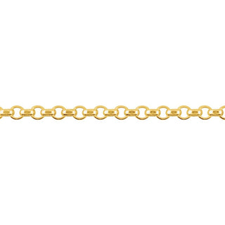 14K Yellow Gold 2.5mm Hollow Diamond Cut Rolo Chain
