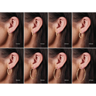 14K Yellow Gold 13mm Hoop Earrings