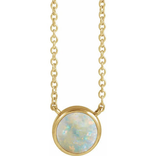 14K Natural Jade Cabochon 18" Necklace