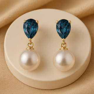 Topaz and Pearl drop Earrigs