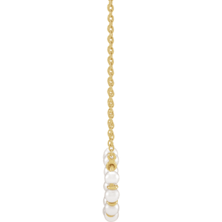 14K Yellow Cultured White Freshwater Pearl Circle 18" Necklace