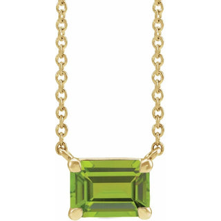 14K Yellow Natural Peridot 18" Necklace