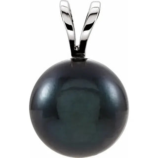 8mm Solitaire Black Akoya Pendant