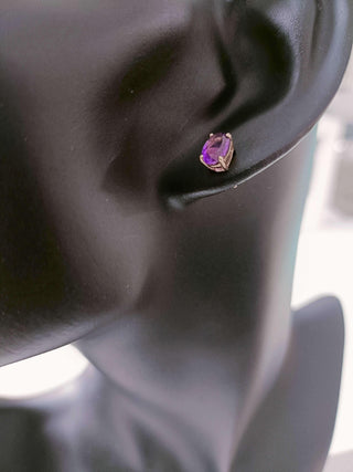 African Amethyst Solitaire Earrings - Whitestone Jewellery