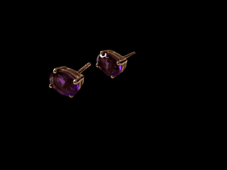 African Amethyst Solitaire Earrings - Whitestone Jewellery