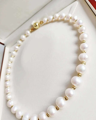 Gold 10-11mm Edison Pearl Necklace 