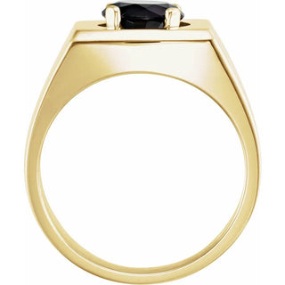 Black onyx gemstone in 14K gold 