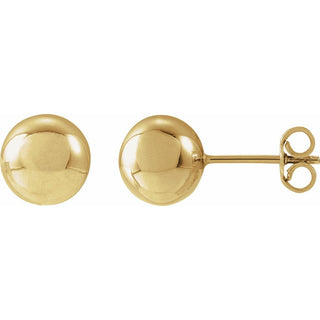 14K Yellow 8mm Ball Earrings
