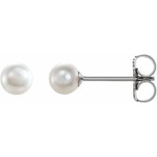 14K White Akoya Pearl Studs