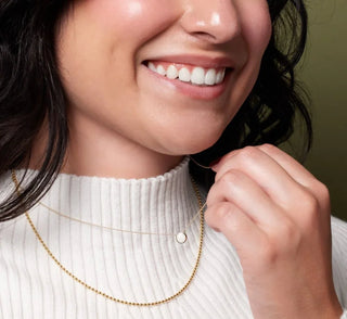 14K Natural Jade Cabochon 18" Necklace