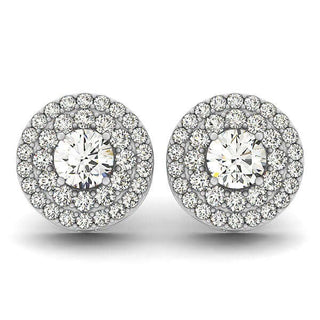 Round Halo Diamond Earrings 