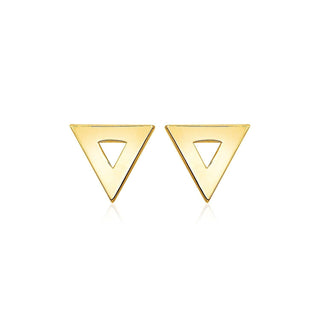 14k Yellow Gold Polished Open Triangle Post Earrings - Whitestone Jewellery