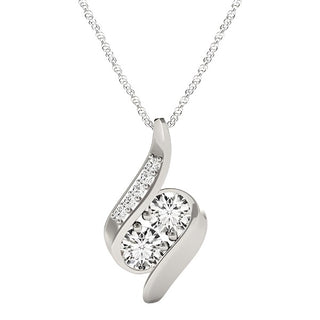 White Gold Diamond Pendant Necklace 