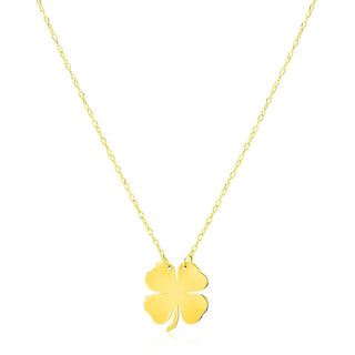 14K Yellow Gold Four Leaf Clover Necklace - Whitestone Jewellery