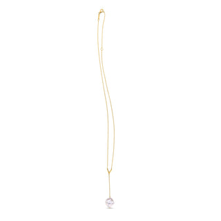 14k Yellow Gold Pearl Lariat Necklace - Whitestone Jewellery