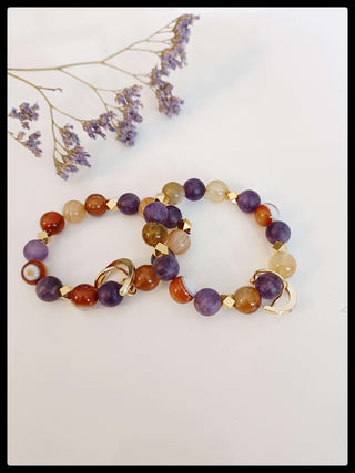 Agate & Amethyst Bead Bracelet - Whitestone Jewellery