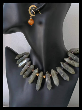 Amina Statement Gemstone Necklace - Whitestone Jewellery